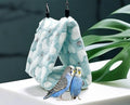 Magnoloran 2 Pack Warm Bird Nest Plush Snuggle Bird Hammock Hanging Bird Cave Parrot Sleeping Bed Shed Hut Hanging Tent for Budgies Finch Parakeet Cockatiel Cockatoo Lovebird-Loving Heart (Pink&Green)