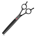 JASON 7" Dog Grooming Scissor - Professional Thinning Shear with 37 Teeth Japanese Stainless Steel Blender Scissors for Dogs, Cats and Other Pets (Thinning, Black) Christmas Gift