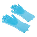 Pet Grooming Glove - Deshedding & Bathing Glove for Dogs & Cats - Gentle Hair Removal, Massage & Cleaning Mitt - Reusable & Easy to Clean (Blue)