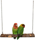 Pet Bird Swing, Parrot Cage Toys, Natural Wooden Swing Toys for Parakeet Cockatoo Cockatiel Conure Lovebirds Canaries Li
