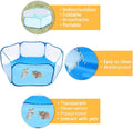 Hamster Foldable Exercise Playpen, Breathable and Transparent Pet Playpen, Indoor/Outdoor Cage Small Animal Fence for Sy