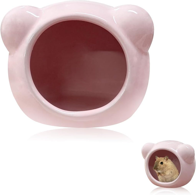 Ceramic Hamster House, Cute Animal Shaped Hamster Cave, Summer Cool Small Animal Hideout Habitat Decor for Dwarf Hamster