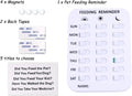 Pet Feeding Reminder for Dogs Cats - Magnetic Sticker 3 Times A Day Indication Chart Feed Your Pets, Magnets and Double 