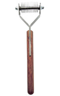 Mars Coat King Original Dematting Undercoat Grooming Rake Stripper Tool for Dogs and Cats, Stainless Steel with Wooden Handle, Made in Germany, 12-Blade