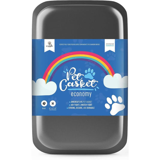 Pet Memory Shop Caring Series Pet Casket – Safe, Durable & Elegant Burial Box for Dogs, Cats & Pets – Loving Memorial & Pet Loss Gift –Ideal for Honoring Pet’s Memory – Small Size (Black)