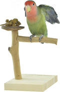 Wood Bird Stands Feeder Toys, Tabletop Portable Training Parrots Perch