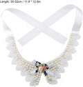 Pet Beautiful Pearl Necklace, Teddy Adjustable Bow Tie with Pearl Dogs Neck Collar Wedding Party Pets Headwear for Pets 