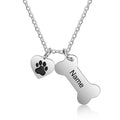 ALBERTBAND Dog Necklace for Women Personalized Dog Paw Charm Pendant Necklace -Dog Bone Memorial Necklace Custom Name Necklace Mom Gifts for Your Lover Pet