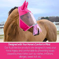 Derby Originals Reflective Safety Horse Fly Mask with Ears and Nose Cover Fringes