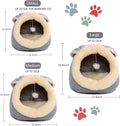 Cat Beds for Indoor Cats-Rabbit-Shaped Cat Cave Bed with Hanging Toy,Grey