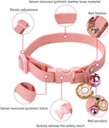 Cat Collar with Bell Pretty Girl Kitten Collar with Bells, Dark Purple XXS