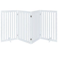 unipaws 36”H Free Standing Pet Gate for Dog Cat, Tall Wooden Dog Gates for Doorway, Stairs, Foldable Pet Fence for The House, Expandable Barrier, Indoor Use, White
