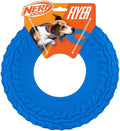 Nerf Dog Tire Flyer Outdoor Dog Toy, 10 Inch Flying Disc Dog Fetch Toy, Rubber Dog Toy for Medium Dogs and Large Dogs