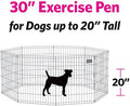 New World by MidWest Homes for Pets 30-Inch Exercise Pen, for Indoor and Outdoor use, 16 Sq Feet of Play, Folding Dog Pen, No Door Design for Maximum Security, Easy to Set Up, Foldable Pet Playpen