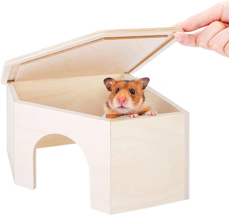 Niteangel Birch Chamber-Maze Hamster Hideout - Small Pets Woodland House Habitats Decor for Hamster Mice Gerbils Mouse