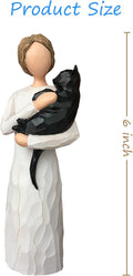 FRUMOASA Cat Memorial Gifts, 6 Inch Loss of Cat Sympathy Gifts, Pet Cat Bereavement Gifts, Hand-Painted Cat Angel Figurine Statue in Memory of Passed Away Black Cat