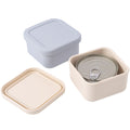 SLSON Cat Can Cover 5.5 oz Canned Food Storage Container, 2Pack Silicone Can Sealer with Airtight Lids Compatible with 5.5oz Friskies & 3.5oz Cesar Pet Cans for Fridge to Keep Fresh (Beige and Grey)