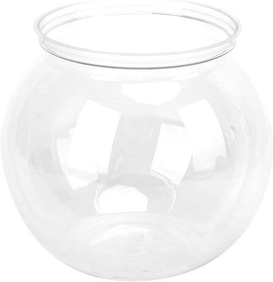 Mini Plastic Fish Bowl, Translucent Drum Shape