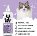 White Cat Shampoo by Buddycare - Brightening and Whitening Shampoo for Cats - Deep Cleansing, Fresh Scented - with Aloe Vera and Pro-Vitamin B5(16.90oz)