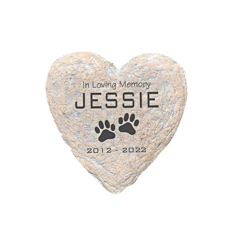 GiftsForYouNow Engraved in Loving Memory Pet Memorial Garden Stone, 8.5 Inch Heart-Shaped, Durable, Waterproof, Temporary Grave Marker, Dog Tombstone