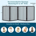 Pet Gate - 4-Panel Indoor Foldable Dog Fence for Stairs, Hallways, or Doorways - 72x24-Inch Wood Freestanding Dog Gates 
