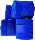 Fleece Horse Polo Wraps Set of 4 Bandages 4" Width, 3 Meters Length (Blue)