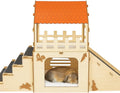 OtterPets Extra Large Bunny Hideout, Wooden Rabbit Castle with Fleece Mats