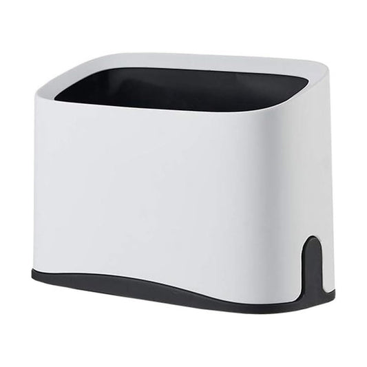 VBQFDPH Cat Litter Scoop Holder, Mini Trash Can with Lid, Litter Scooper Caddy, White