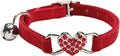 Heart Bling Cat Collar with Safety Belt and Bell 8-10 inches