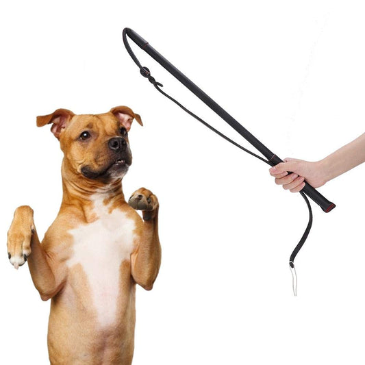 Pssopp Cowhide Dog Agitation Whip, Dog Teaser Wand Dogs Training Whip Outdoor Playing for Pulling Chasing Chewing Teasing Training