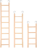 3 Pcs Bird Ladder, Wooden Bird Cage Ladder Bird-Ladder for Cage Climbing Ladders for Parakeets Parrots Cockatoo(4, 6, 8 
