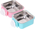 Dog Crate Bowl, Hanging Stainless Steel Removable Pet Crate Water & Food Bowls, Pet Cage Feeder Container Coop Cup for C