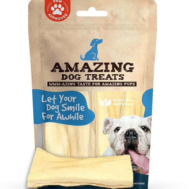 Amazing Dog Treats - Beef Cheek Strips Premium Dog Chew (6 Inch - 12 Pack) - NO Odor - Thick Cut - Rawhide Alternative - Beef Cheek Slice Chip Sticks - No Dyes, Chemicals, or Preservatives