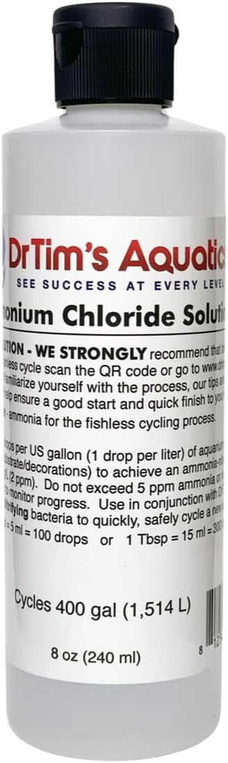 DrTim's Aquatics Ammonium Chloride Aquarium 100% Natural – 8 Oz. (Dr Tims Aquatics Ammonium Chloride | Saltwater Freshwa