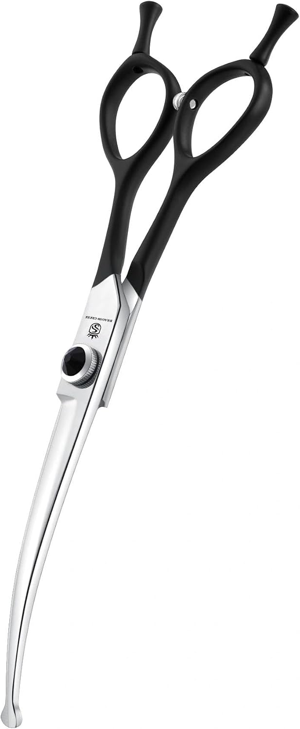 Dragon Creek Curved Dog Scissors - Round Tips Downward Pet Grooming Shears
