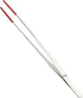 10.63" L Aquarium Straight Feeding Tweezer for Feeding with Red Rubber Tip