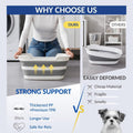 CYGNE Dog Bath Tub with Water Drain Plug, Collapsible Bathtub for Dog Washing and Grooming, Portable Foldable Space Saving Design for Pet Puppy Small Dogs Cats, BPA Free, Gray
