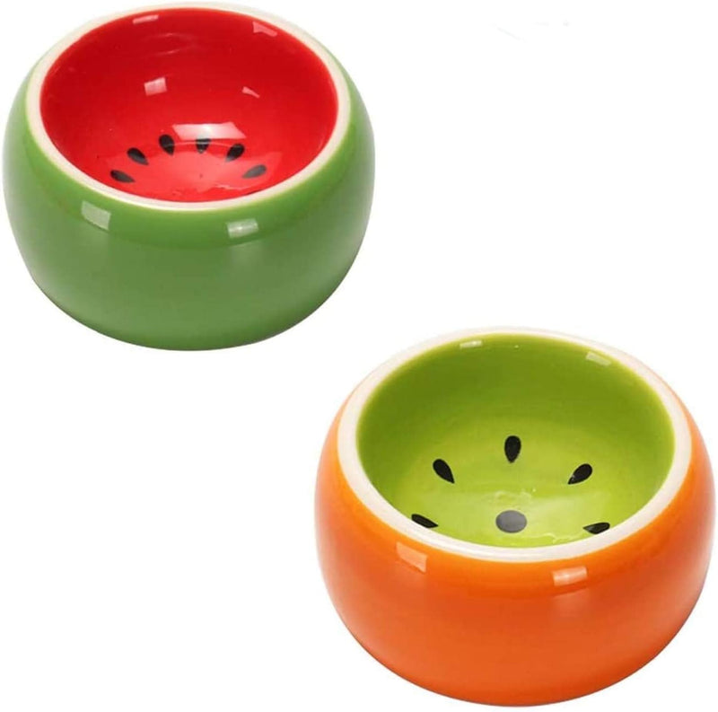 Hamiledyi 2PCS Hamster Bowl Ceramic Food Water Feeding Dish for Dwarf Syrian Hamsters Gerbils Rats Mice Sugar Glider