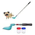 QMARK Telescopic Urine Collector, Reusable Dog Urine Sample Catcher, Cat Pee Stick for Veterinary Supplies, with 2 Collection Cups (Rotatable)