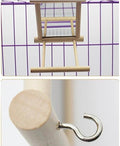Bird Mirror with Swing and Perch for Parakeets Cockatiels Lovebirds Finches - Wooden Interactive Hanging Cage Toy, 3.7 x