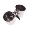 Hypeety Bird Parrot Feeding Double Cups Stainless Steel Food Water Bowls with Clip Bird Seed Feeder Cups Hanging Bowl Cage Stand Accessories