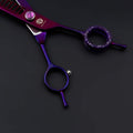 Purple Dragon 7.0" Purple Downward Curved Pet Grooming Curved Scissors