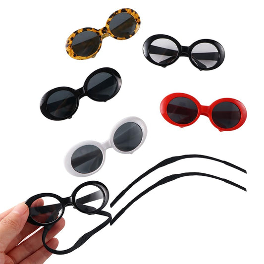 Vctitil 5 Pcs Cat Sunglasses Dog Sunglasses Cosplay Photo Props Birthday Party Outdoor Activities Funny Pet Accessoires for Small Dog or Cat