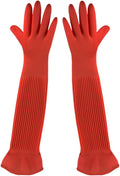 SunGrow 22" Long Rubber Gloves for Dog and Cat Bath, Grooming, Aquarium Water Changes - Keep Hands and Arms Dry with Com
