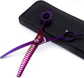 Purple Dragon 7.0" Purple Downward Curved Pet Grooming Curved Scissors