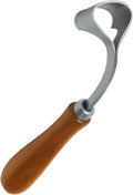 7 Inch Swiss Hoof Knife Double Edged – Stainless Steel Curved Blade Farrier Tool with Round Wooden Grip, Multipurpose Ho