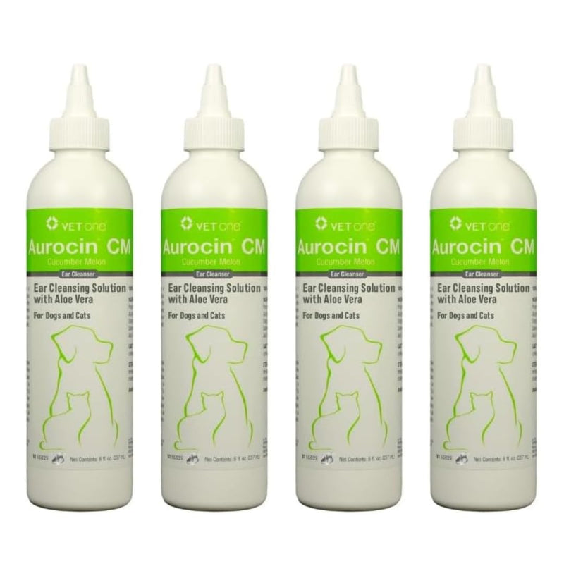 Aurocin VetOne CM Ear Cleanser, 8 oz. (4 Pack!)