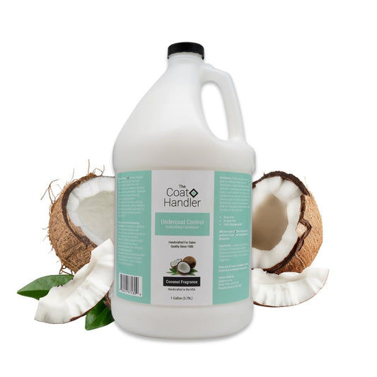 The Coat Handler Undercoat Control Deshedding Dog Conditioner Coconut Milk Fragrance, 1 Gallon - Combats and Reduces Shedding, Undercoat Removal, Fights Excessive Hair Shed, Omega 3 and 6 Rich