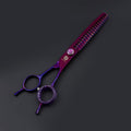 Purple Dragon 7.0" Purple Downward Curved Pet Grooming Curved Scissors