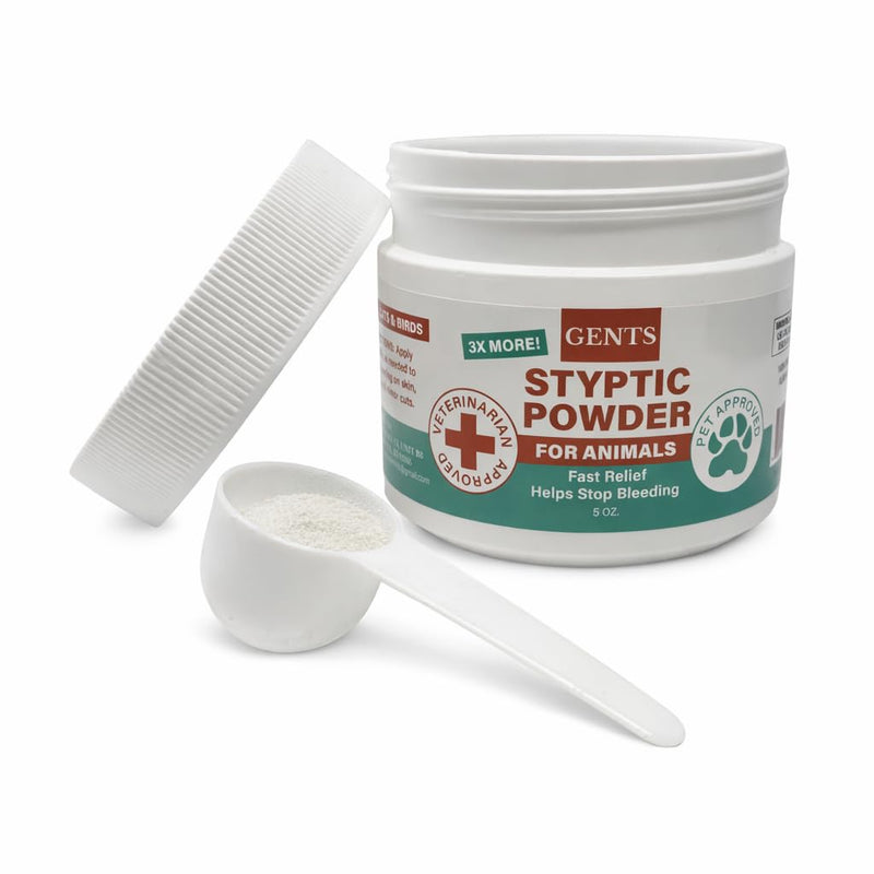 5 oz Styptic Powder for Dogs, Cats & Birds Stops Bleeding– Quick Blood Clotting for Nail Clipping, Minor Cuts, Tail Docking & Wing Clipping – Pet First Aid Hemostatic Powder with Sealed Top & Scoop